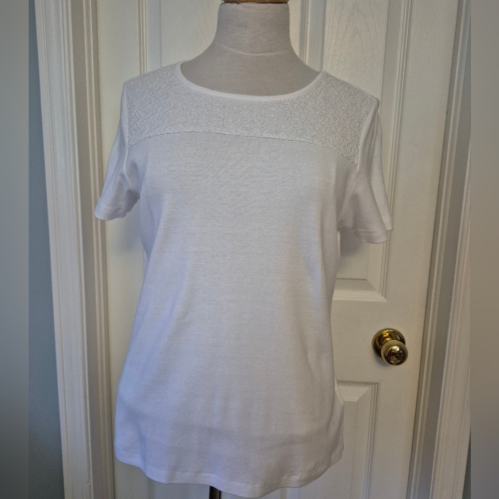 White Short Sleeve Crew Neck Tee